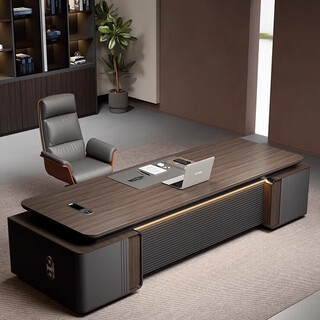 New chinese style small boss desk office desk light luxury solid wood painted executive desk office furniture 1.4m single cabinet boss desk (rounded corner desktop model)