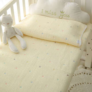 Yusenyi blanket spring, summer and autumn breathable sweat-absorbent blanket cotton sheet bed colorful polka dot autumn and winter thickened 50x90cm+ baby pillow cover
