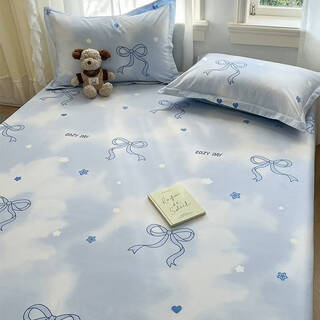 Thickened children's pure cotton bed sheet single piece 100 cotton sheets 1 meter 5 student dormitory single alone 2025 new style butterfly love song quality inspected 100% pure cotton no pilling no fading 0.9-1.35m two-piece bed sheet set (160x230cm bed