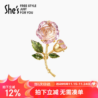 She s akiko ice and snow secret rose flower corsage dripping oil ladies brooch pin birthday gift for girlfriend