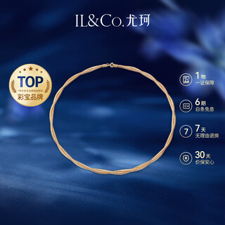 Il&co youke yellow 18k gold necklace plain k gold chain stacked clavicle chain double chain design simple temperament neck jewelry for women yellow 18k gold chain