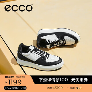 Ecco men's casual shoes trendy thick-soled sneakers men's panda shoes street ace856824 black/off-white 85682450020 41