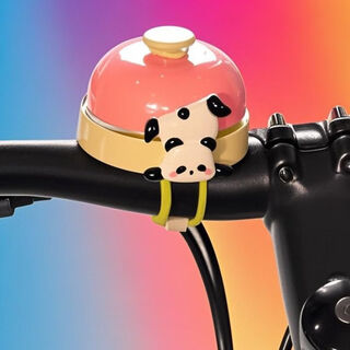 米黛蕾儿童自行车铃铛山地车可爱卡通网红平衡车滑板车单车手按超响喇叭 粉色车铃铛+倒立熊