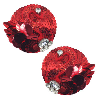 Kaya valentine's day nipple patches seamless silicone nipple patches diamond decoration spot swan lover women's chest patch red bottom red swan swan lover one size