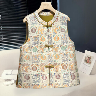 Sibaishe new chinese jacquard button vest women's 2025 autumn new style layered national style jacket