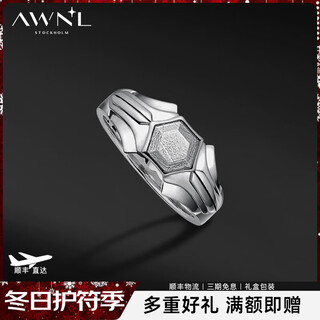 Awnl seven seas ring nordic m meteorite ring men's light luxury niche fashion jewelry as a birthday gift for boyfriend hk#20 (inner diameter 19.04mm)
