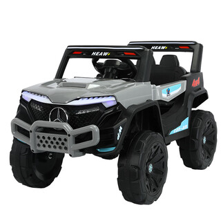 Dianmai children's electric car four-wheel dual drive car for men and women with remote control toy car that can sit in a mercedes-benz car, high-end gray dual electric dual drive + swing