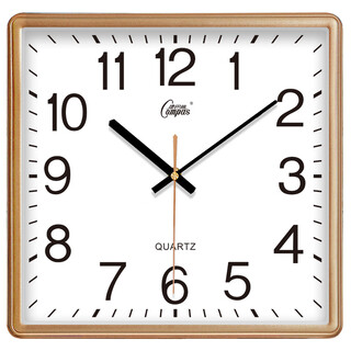 Compas wall clock living room square simple clock silent new quartz clock wall clock 3375 gold 33cm