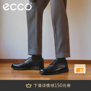 Ecco leather shoes for men commuting derby shoes soft sole lace up men's leather shoes s lightweight mix 520304 black 52030401001 41