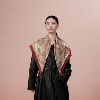 Wanshili double-sided printed silk wool scarf is a birthday and new year gift for mother. red scarf and shawl as an outer wear-jinyu hui