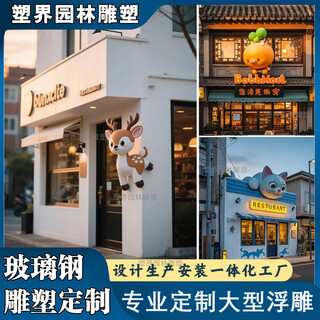 Door head sculpture customization manufacturer cartoon hanging three-dimensional fiberglass drainage outdoor shop store entrance decoration ornaments fiberglass door head sculpture customization deposit