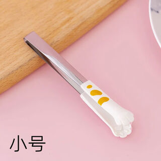 Qinkai daily kitchen cat claw food clamp stainless steel anti-scalding anti-slip food clamp salad clamp baking bbq clamp small size - white (very mini)