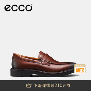 Ecco* loafers for men, cowhide men's casual leather shoes, business shoes, slip-on leather shoes, urban london 525654 hl dark brown red 52565401053 41