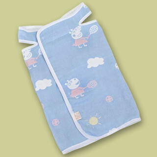 Baby belly waist spring and autumn baby sleeping belly protective anti-kick quilt children's sleeping bag gauze vest blue piglet s code (60 codes) suitable for heights 60-80cm