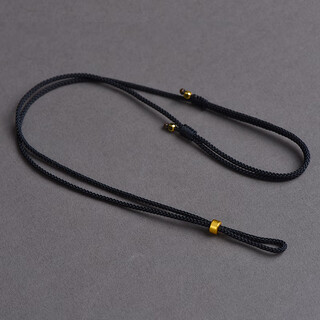 Mo chi copper coin free of tie pendant rope safety buckle ring necklace rope handmade woven pendant pendant jade pendant halter neck for men and women black rope no tie pendant rope