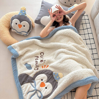 Risa star tree children's blanket maternal and infant grade a cartoon children's blanket baby cover blanket autumn and winter baby blanket baby toddler bow penguin high weight-sheep velvet 100cm*140cm children's blanket