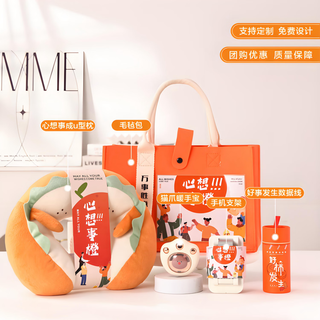 掌畔伴手礼实用礼品礼盒团建商务定制礼盒公司员工奖品保温杯圣诞礼物 心想事橙套餐2