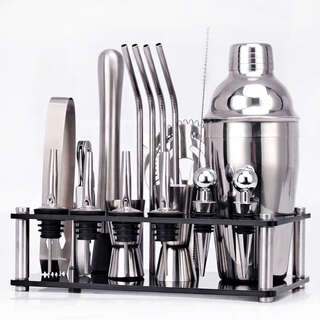 Yusenyi cocktail mixer for beginners, black 550ml wine glass supplies, wine filter, cocktail mixer set, 550ml set