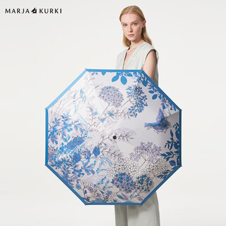 Maria gucci rain or shine three-fold vinyl sun umbrella women's gift box in full bloom 9nn634136 blue