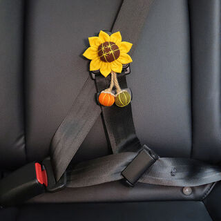汽车儿童安全带调节固定器防勒脖座椅简易便捷限位器可爱花朵护肩 太阳花固定器