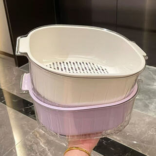 Xinbao double layer drain basket kitchen fruit plate