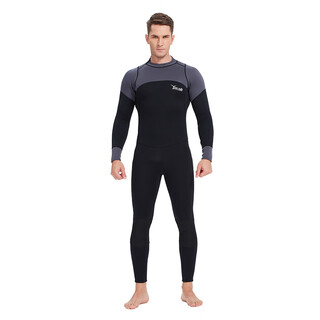 Yonsub3mm long-sleeved adult men's and women's swimwear, warm men's deep diving snorkeling suit, professional wetsuit, black gray long-sleeved s