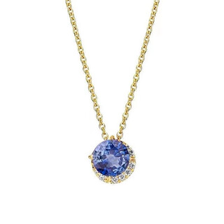 Original <half moon> silver-plated necklace blue moon tanzanite silver gold-plated pendant light luxury girl clavicle chain xu0078