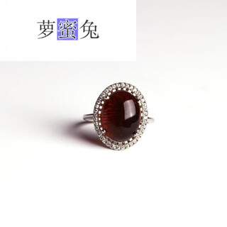 Luomi rabbit rare collector's edition blood amber ring thick silver heavy support unpainted simple and versatile feeling