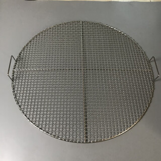 Fat donglai same style grilling net round stainless steel grilling piece with handle barbecue net smoked meat charcoal barbecue household thickened gray