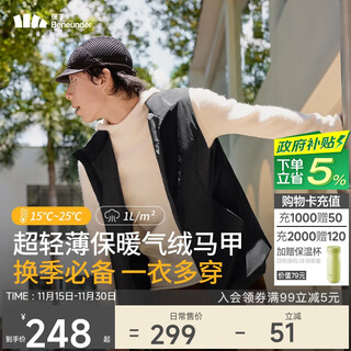 Beneunder jacket men's velvet vest stand collar outdoor wear inner wear cl97324 dusk black 175/96a (l)