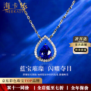Haikai necklace women's sapphire necklace luxury jewelry chinese valentine's day birthday gift for wife and girlfriend classic sapphire necklace (0.73 carats/flawless selection)