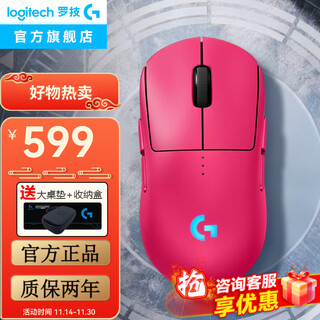 罗技（G）GPW四代朱雀鹰眼无线鼠标游戏电竞鼠标轻量化狗屁王四代机械人体工学三角洲行动无畏契约吃鸡神器 【爆】GPW4代朱雀-粉色