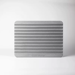 Yusenyi wabi-sabi style bathroom door absorbent stone non-slip carved hard diatom mud foot mat bathroom toilet floor mat gray 30x40cm suitable for small spaces