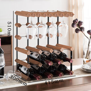 Cat wine rack solid wood wine glass rack ornaments wine red wine upside down light luxury household red wine rack storage rack goblet rack 4x5 grid 300mm depth (sapele wood)
