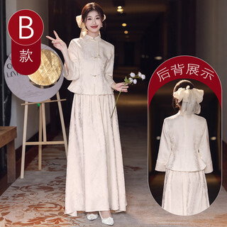 New chinese style bridesmaid dress sister group 2025 new style high-end wedding bestie dress champagne color for women b style new arrival l