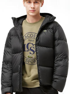 Crocodile french men's fashionable casual solid color hooded duck down jacket | bh7841 black m 50 (150jin jin is equal to less than 0.5kg)