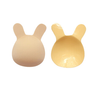 Hand-brushed rubber rabbit ears to lift large breasts and block saggy breasts. women's thin invisible underwear to lift and block bumps. skin color. one size fits all.