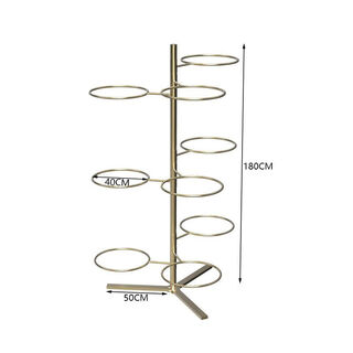 Movable yoga ball rack storage rack storage wave speed ball storage rack pilates gym small storage rack gold can store 9 balls and can hold 45-75cm