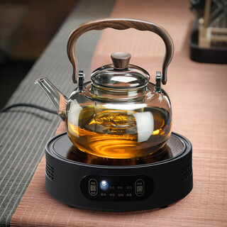 Xinshangming glass teapot set teapot new high temperature resistant water boiling beam kettle household high power electric ceramic stove set tea making set ink teapot + 1500w stove
