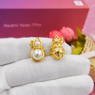 Mengshuai lao phoenix 999 frosted angel pendant women's single pendant versatile clavicle chain sand gold imitation gold gold lock does not include chain loose gourd bead pendant single price lao fengxiang quality