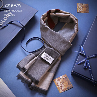 Aoyanlai scarf men's winter korean version versatile simple couple's warm scarf men's scarf gift box birthday gift beige plaid