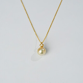 Zunding pearl-full body 18k seawater pearl, gold bead and diamond pendant (including chain) 10-11mm diamond pendant 10-11mm