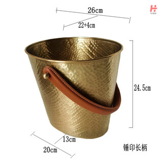 Huazetian varzeter red wine champagne ice bucket retro bar restaurant wine utensils and flower utensils imported from india handmade brass pure copper thickened hammer-printed ice bucket