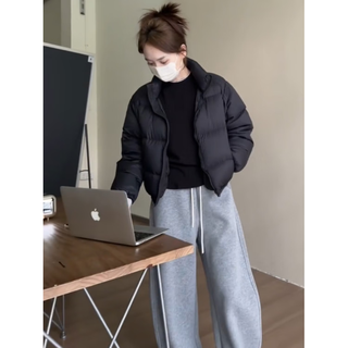 High-waisted short down jacket white duck down women's winter new style 2026 kendou style small and thin black s 80-100jin jin is equal to about 0.5 kg