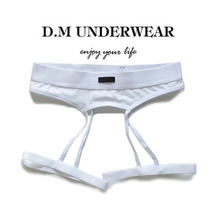 D.m men's underwear low-waisted sexy thong modal wide striped plush soft and empty personality sexy hot t-pants white m100-115jin jin is equal to 0.5 kg