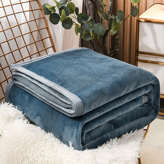 Pupan winter milk velvet bed sheet thickened baby velvet flannel coral velvet dormitory single and double blankets to keep warm, fog blue 90x100cm office knee, double-sided velvet 3 seconds quick heating