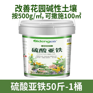 Ferrous sulfate flower fertilizer improves soil acidity, special fertilizer for camellia and gardenia, universal type for potted flowers and green plants, ferrous sulfate 50jin jin equals 0.5kg, barreled, exclusive for large households