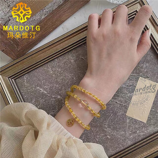 Mardotg brazilian blonde crystal three-circle bracelet women's multi-circle crystal zodiac year buddha bead bracelet blonde crystal/white crystal model