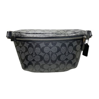 Coach belt 36 presbyopia canvas and leather chest bag waist bag large size men's charcoal black presbyopia basic outfit (bag + dust bag)