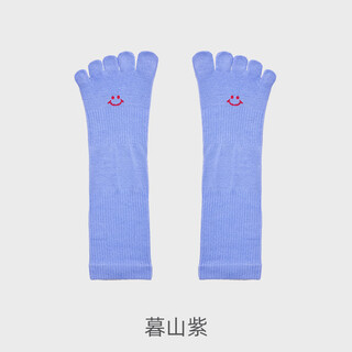 Yottoy yoga socks non-slip professional yoga pilates five-toe socks for sports and fitness indoor dancing spring and summer split toe socks smiley yoga socks-mushan purple s size (34-36 size) 5a suppression